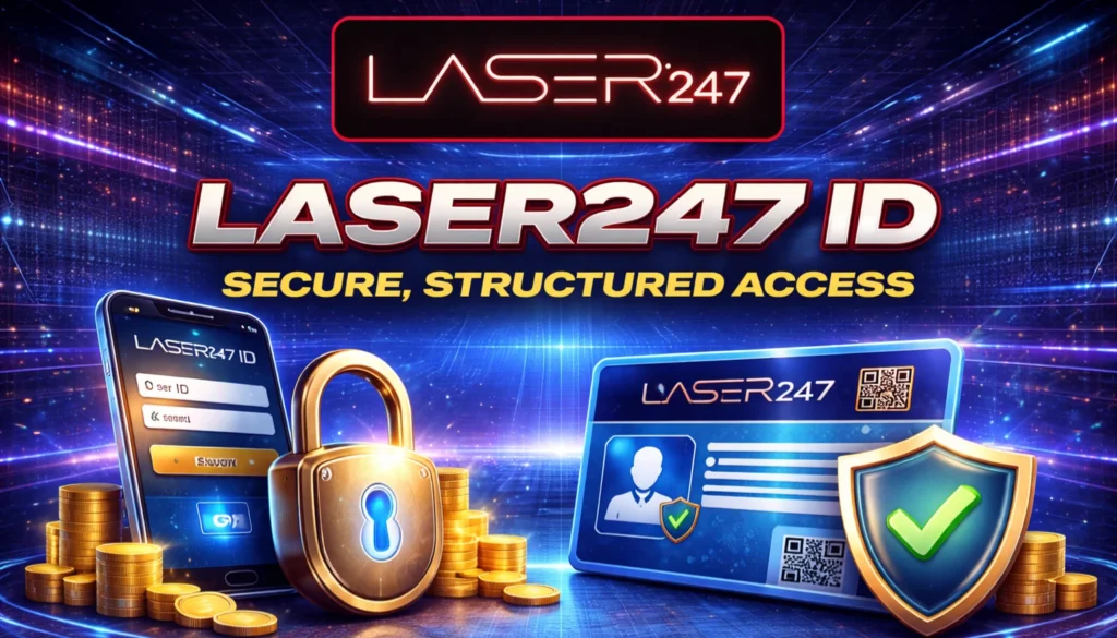 Laser247 ID secure access banner with login and security visuals